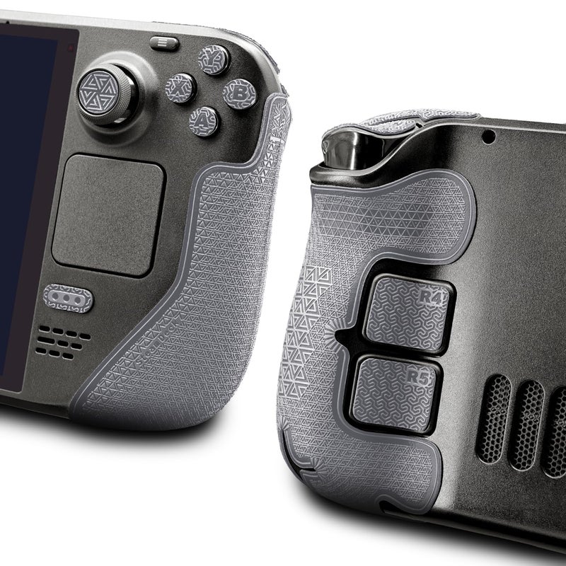Luck&Link Controller Grip for Steam Deck OLED&LCD,Textured Skin kit,Anti-Skid Sweat-Absorbent Controllers Handle Grips, Buttons,Triggers,D-pad(Ultra-Cement Gray) - Image 1